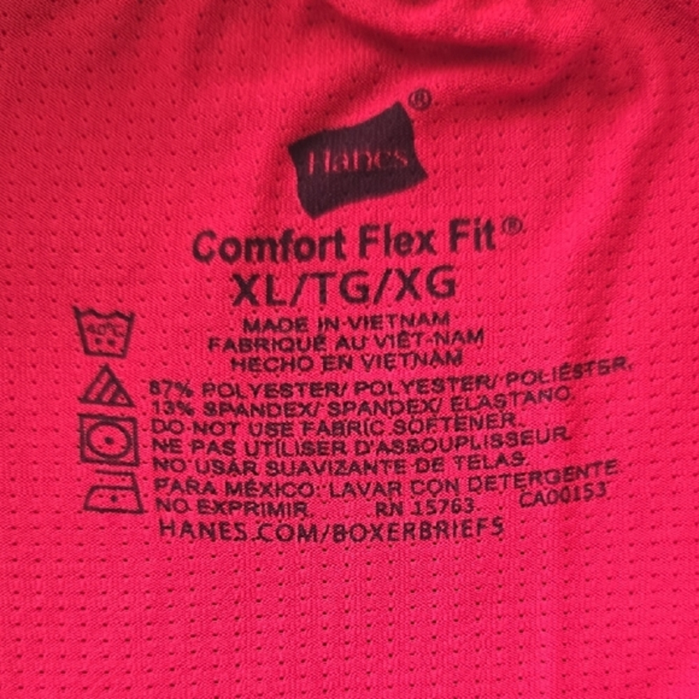 Hanes Vibrant Red Boxer Briefs Stretchy Comfort - Picture 2 of 5